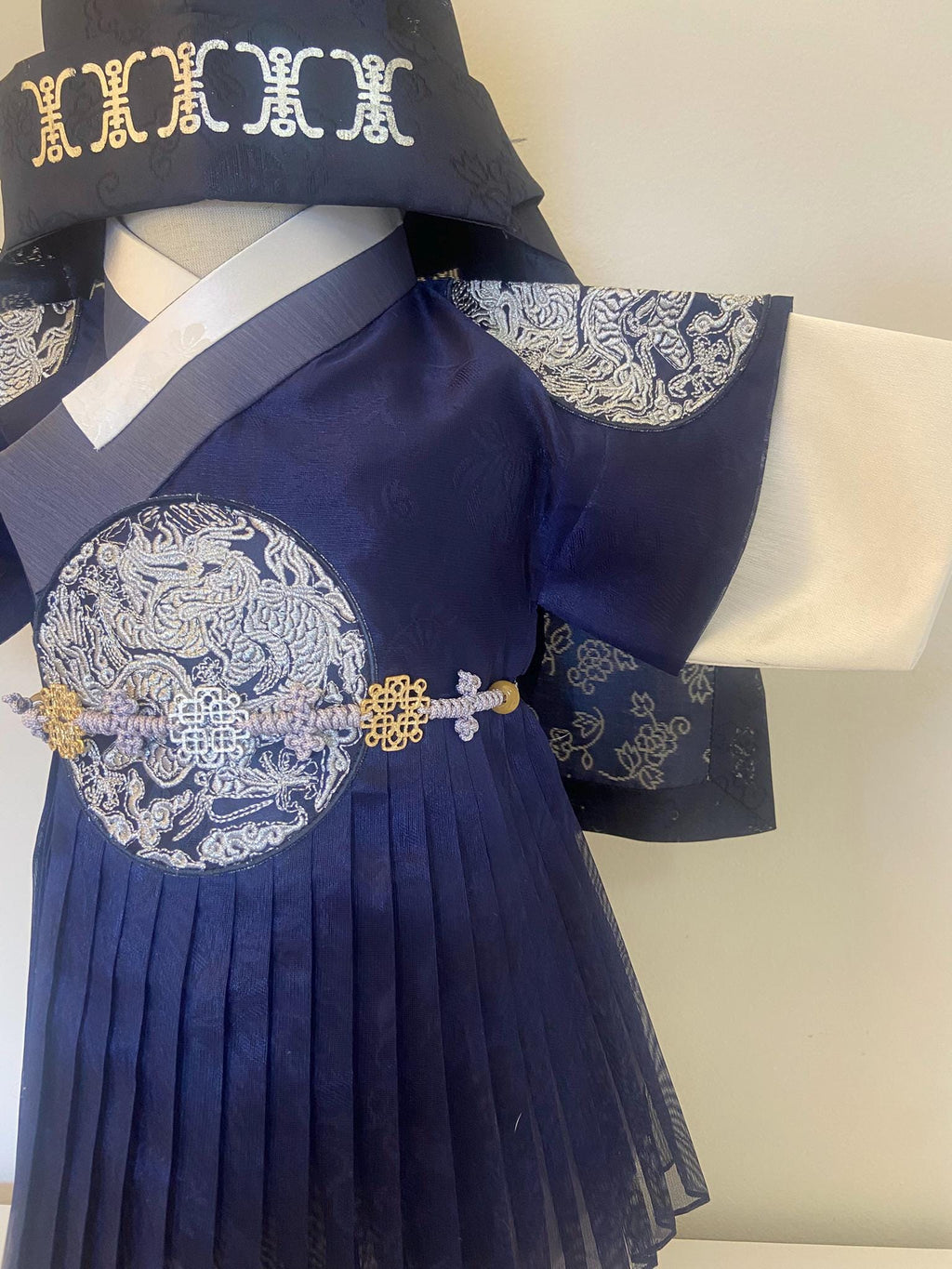 Boy F Hanbok Rental | Navy Traditional Baby Outfit | Boy Beakil Hanbok | Traditional Korean 100 Days Celebration Outfit | Size 0