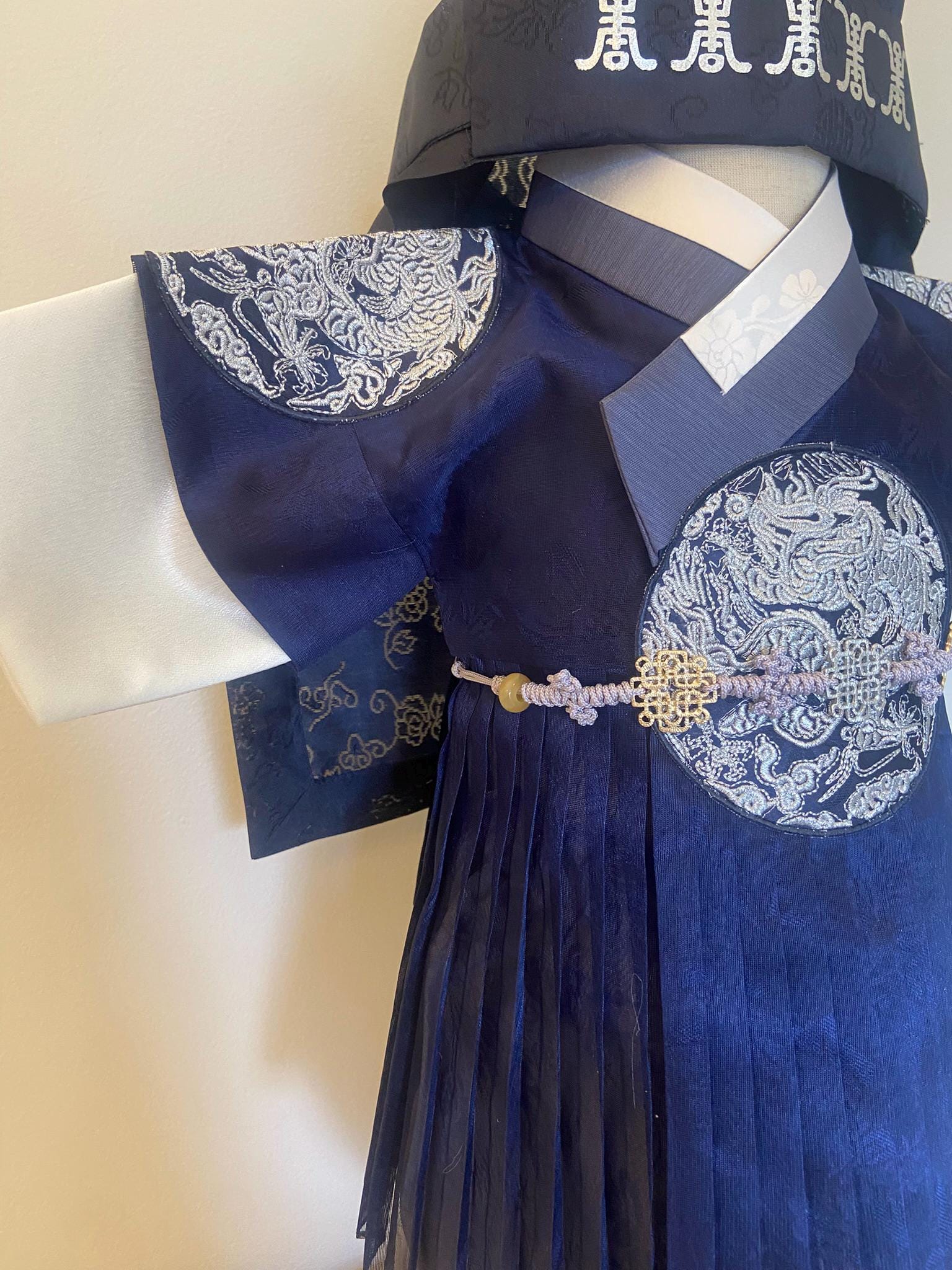 Boy F Hanbok Rental | Navy Traditional Baby Outfit | Boy Beakil Hanbok | Traditional Korean 100 Days Celebration Outfit | Size 0