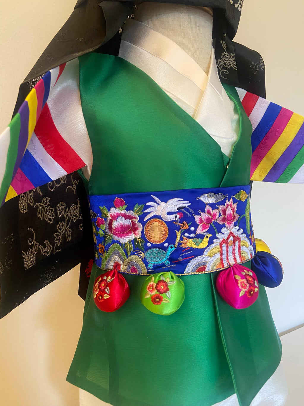 Boy H Hanbok Rental | Traditional Green Hanbok Set | Saekdong Sleeve Hanbok | Traditional Korean 100 Days Celebration Outfit | Size 0