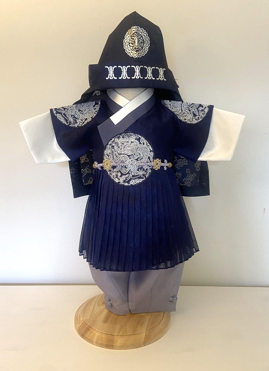 Boy F Hanbok Rental | Navy Traditional Baby Outfit | Boy Beakil Hanbok | Traditional Korean 100 Days Celebration Outfit | Size 0