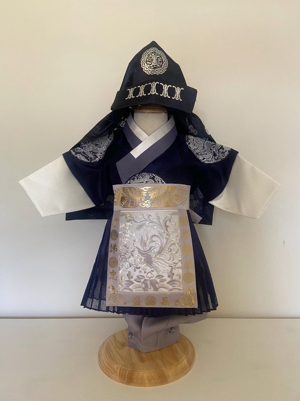 Boy M Hanbok Rental | Premium Navy First Birthday Outfit | Luxury Doljanchi Hanbok Set with Shoes | Traditional Korean Baby Outfit