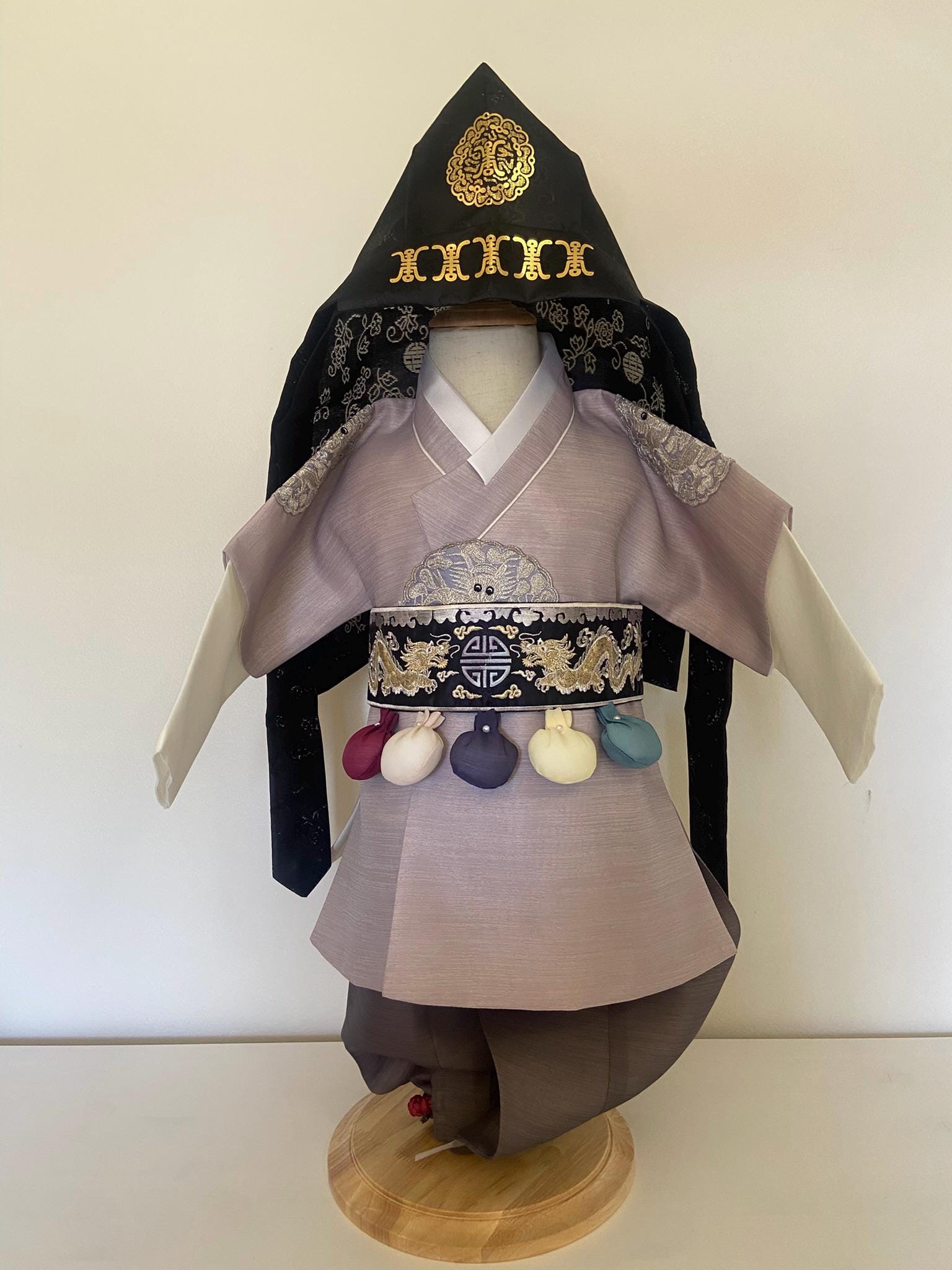 Boy P Hanbok Rental | Gray & Navy 1st Birthday Outfit | Korean Baby Boy Hanbok | Doljanchi Hanbok | Traditional Clothes | Size 3
