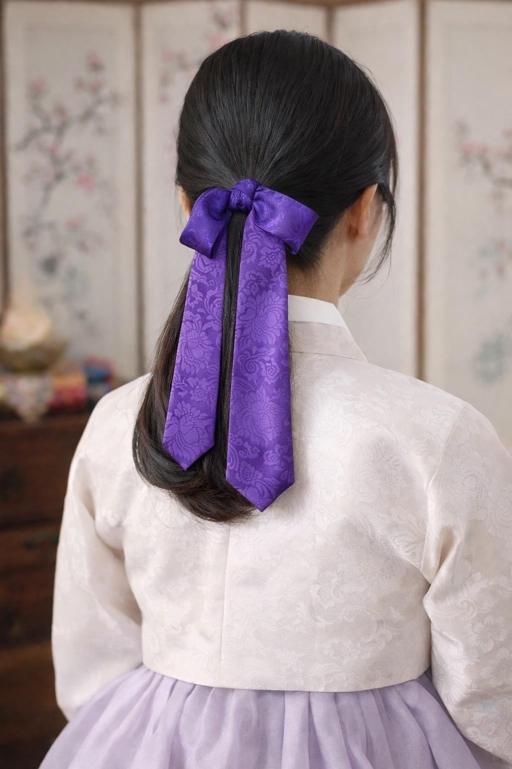 Purple Korean Daenggi Ribbon | BTS Inspired Traditional Hair Ribbon | Hanbok Accessory | ARMY Gift | Korean Aesthetic