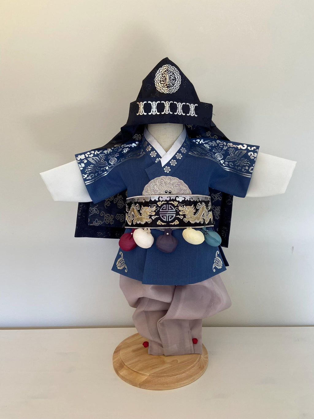Boy B Hanbok Rental | Blue 100 Days Hanbok | Korean Baby Boy Baekil Outfit | Traditional Korean 100 Days Celebration Outfit | Size 0