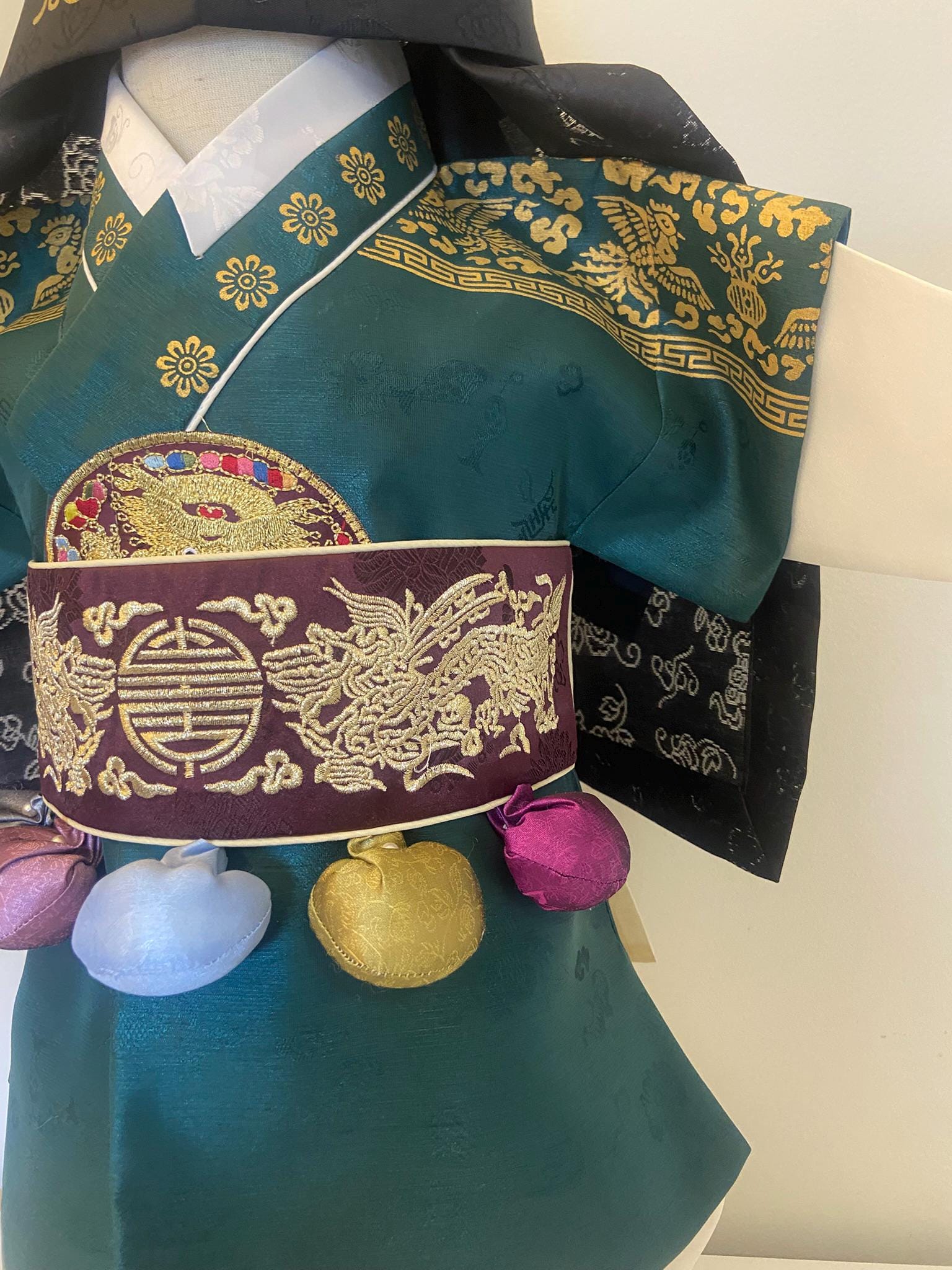 Boy G Hanbok Rental | Green & Gold 100 Days Outfit | Baby Boy Baekil Hanbok | Royal Traditional Hanbok Rental | Boy Hanbok Set | Size 0