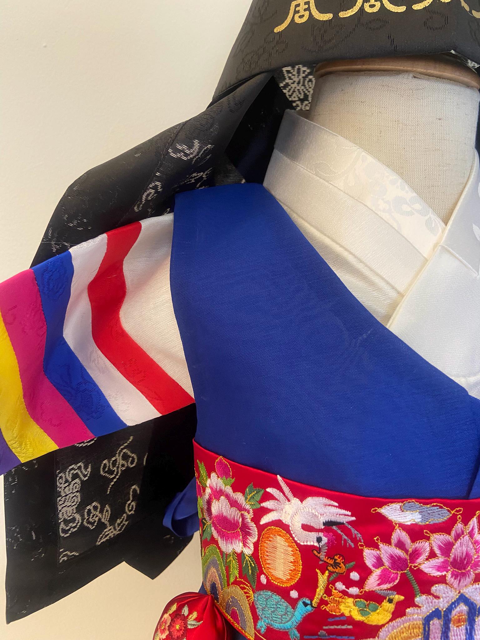 Boy I Hanbok Rental | Blue Saekdong Sleeve Hanbok | Baekil Hanbok | Size 0