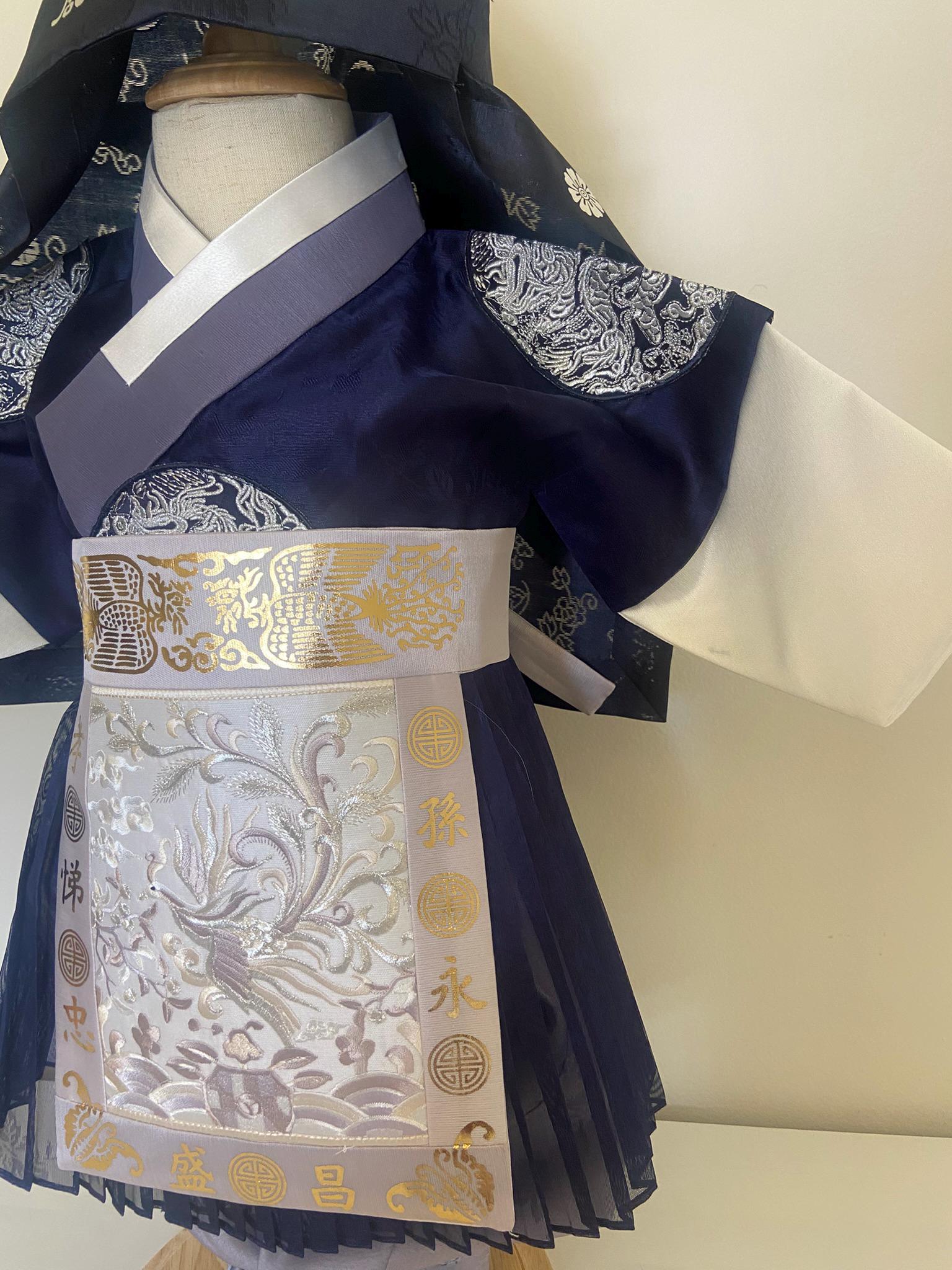 Boy M Hanbok Rental | Premium Navy First Birthday Outfit