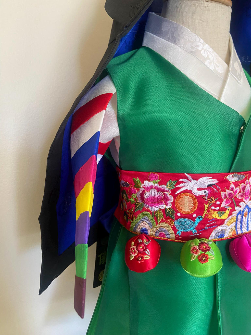 Boy T Hanbok Rental | Traditional Green Hanbok with Hogeon Hat | First Birthday Outfit | Saekdong Sleeve Hanbok | Doljanchi Outfit | Size 1