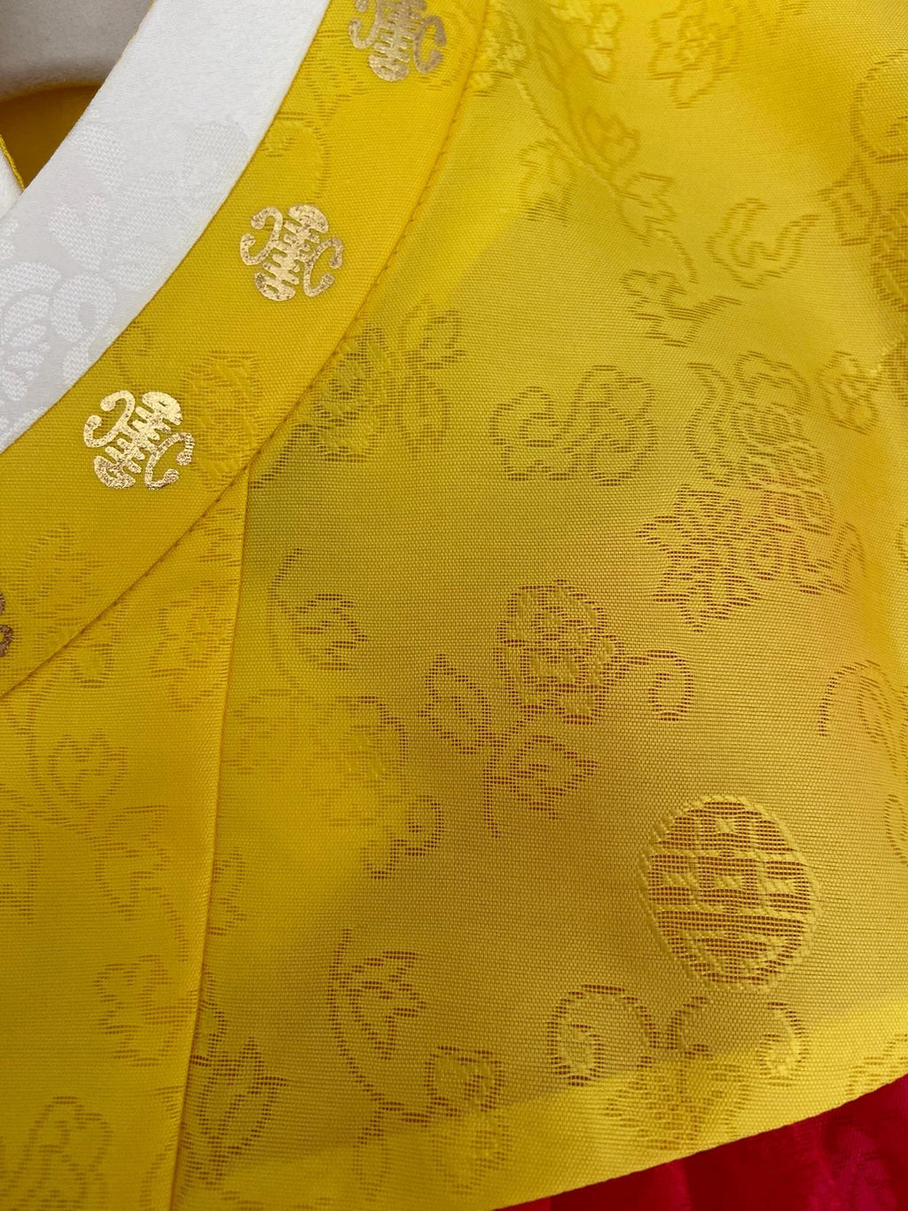 Girl G Hanbok Rental | Traditional Red & Yellow Korean 100 Days Hanbok| Saekdong Korean Baby Outfit | 백일한복 | Size 100