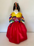Girl P Hanbok Rental | Rainbow Sleeve Korean First Birthday Hanbok | Red & Yellow Doljanchi Outfit | Baby Hanbok Rental | Size 1