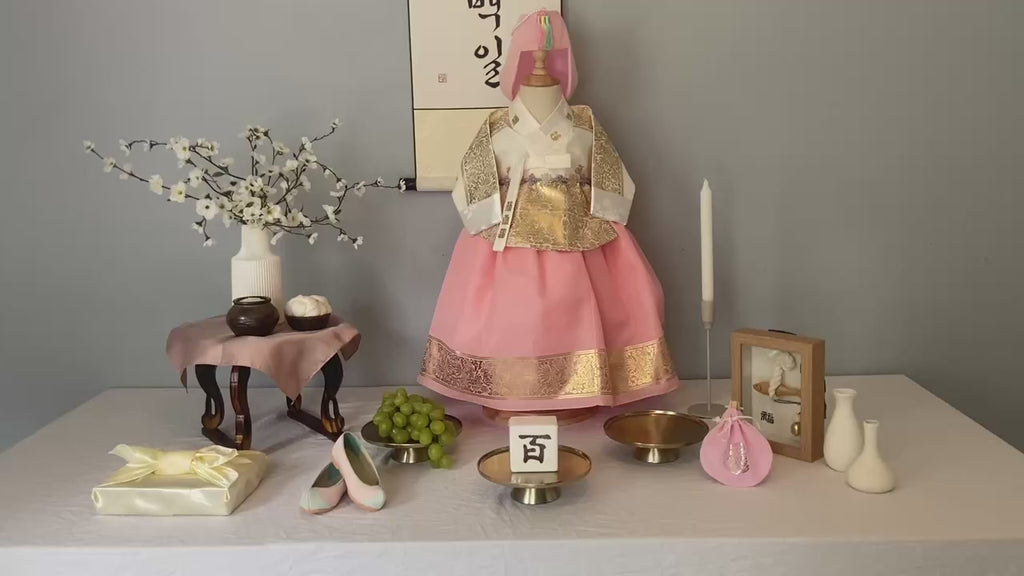 Gallery Style Korean Dol Table Rental | Minimalist First Birthday Setup | Luxury Hanbok Doljanchi Decor | Korean Birthday Celebration