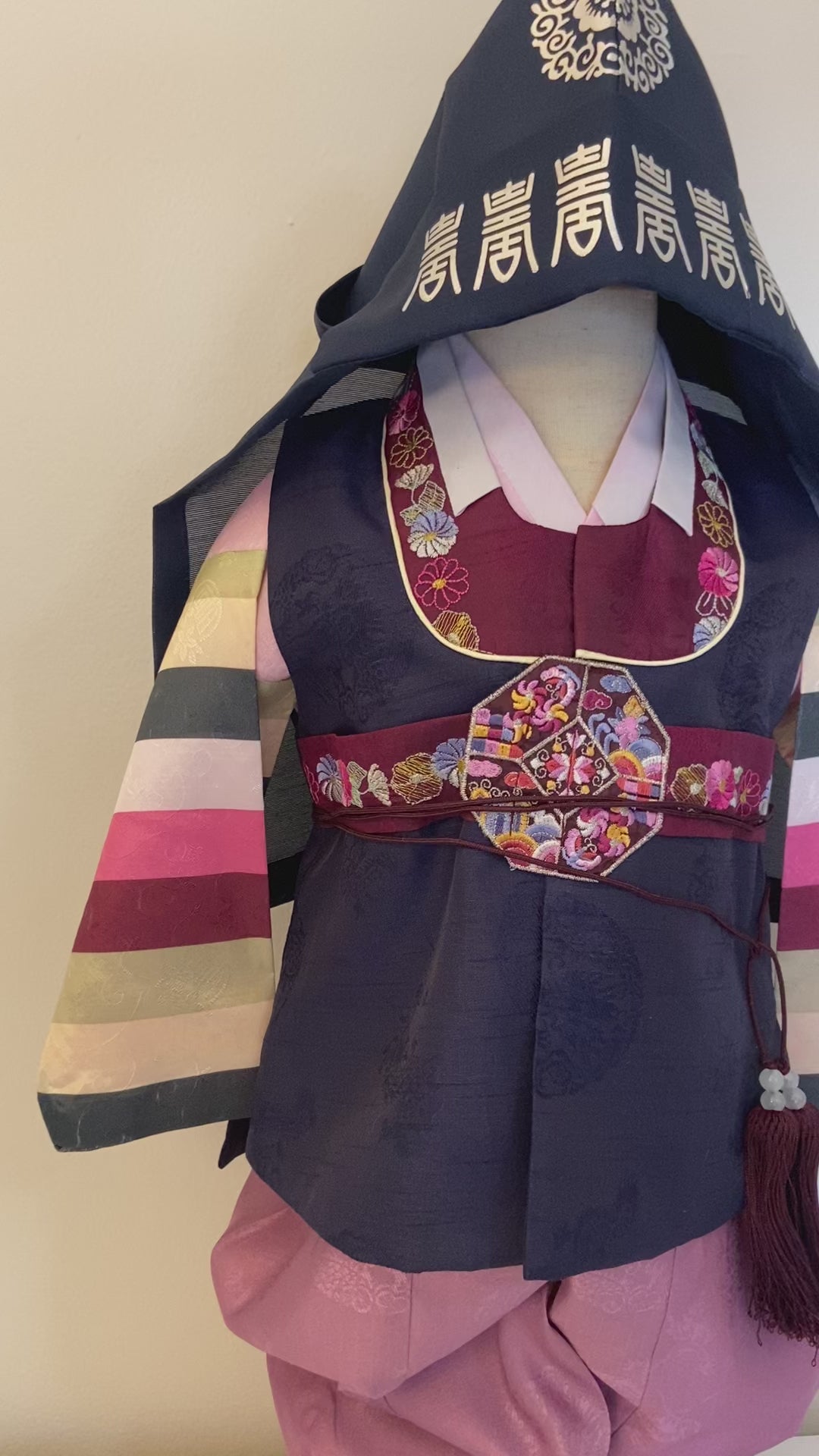 Boy H Hanbok Rental | Navy & Ivory Hanbok for Baby Boy | Korean Dol Outfit | 1st Birthday Hanbok Rental | Korean Baby Boy Clothes | Size 2